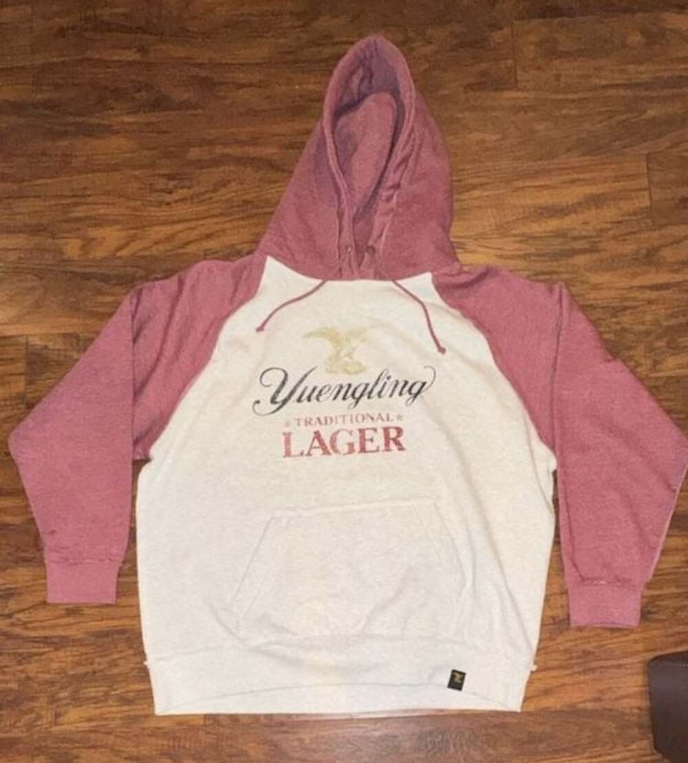 J.America Yuengling Traditional Lager Hoodie Size Large Maroon White
